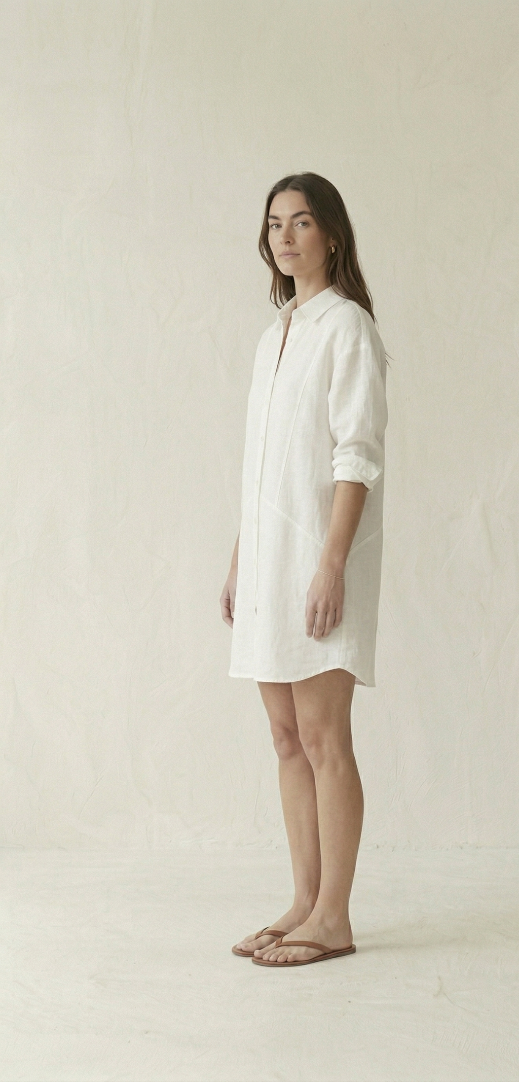 White Linen Shirt Dress