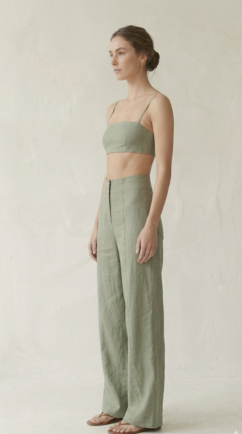 Sage Green Linen Matching Set