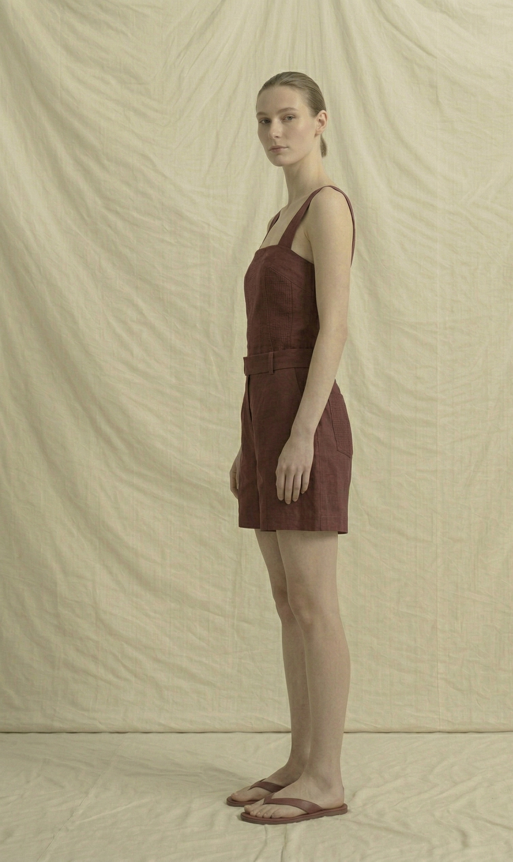 Burgundy Linen Co-ord Set