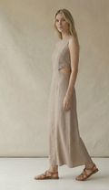 Natural Linen Maxi Dress