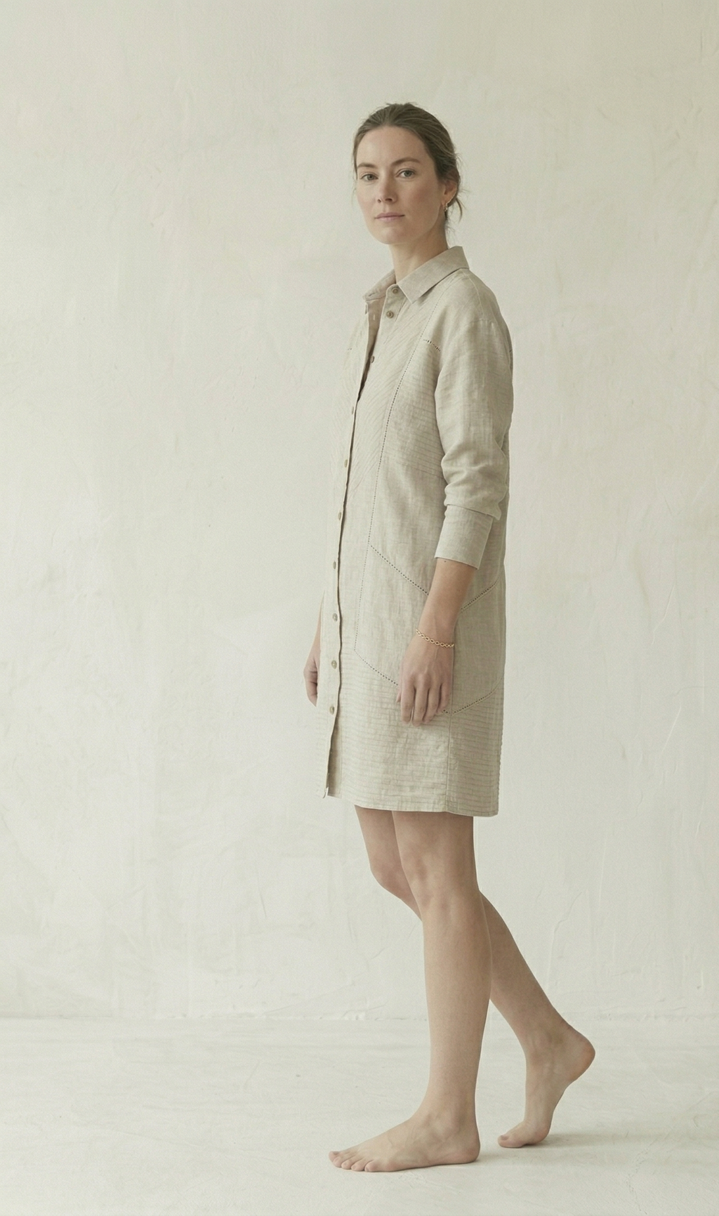 Natural Linen Shirt Dress