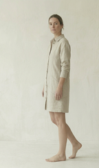 Natural Linen Shirt Dress