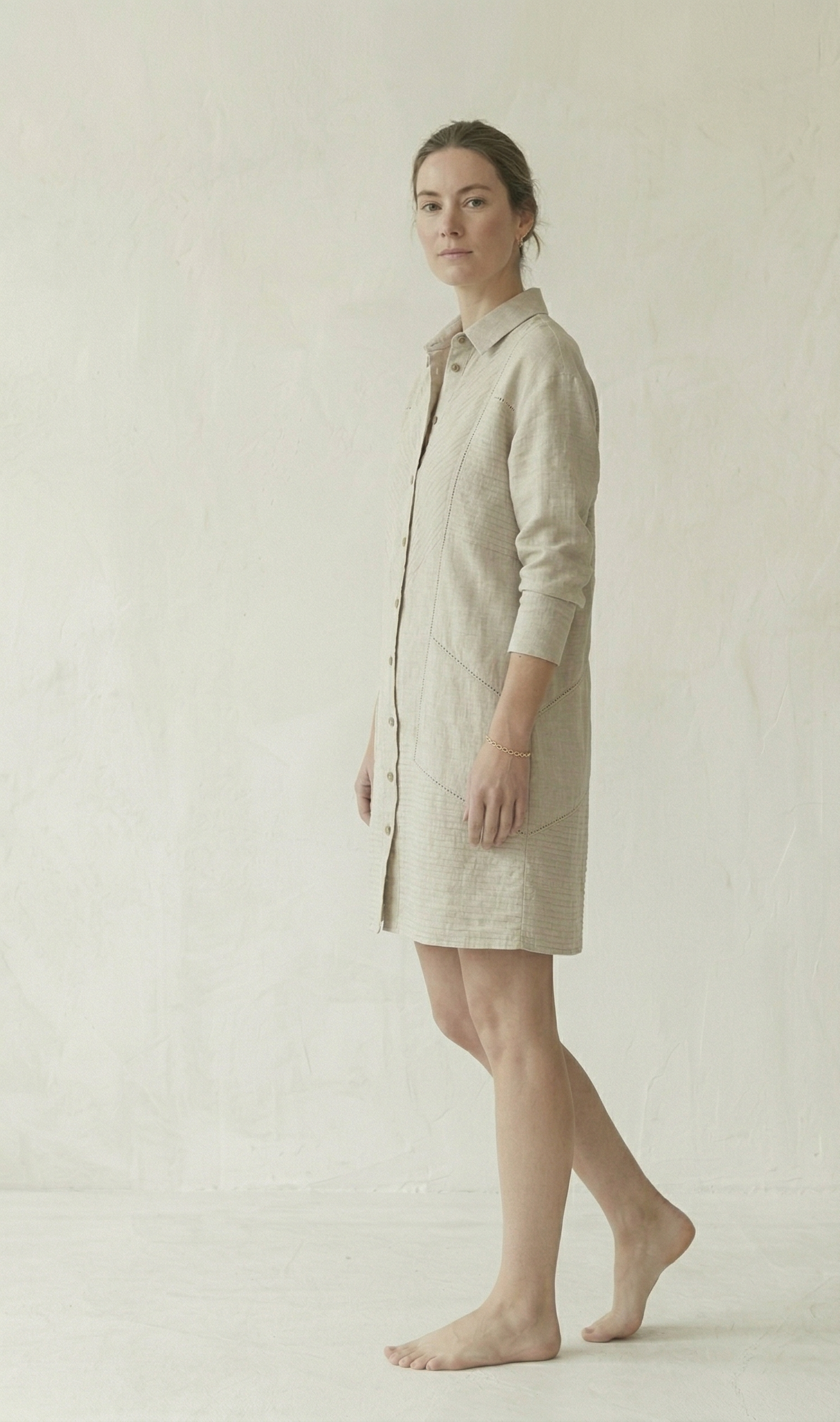 Natural Linen Shirt Dress