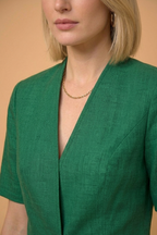 Emerald Green Linen Co-Ord Set for Women