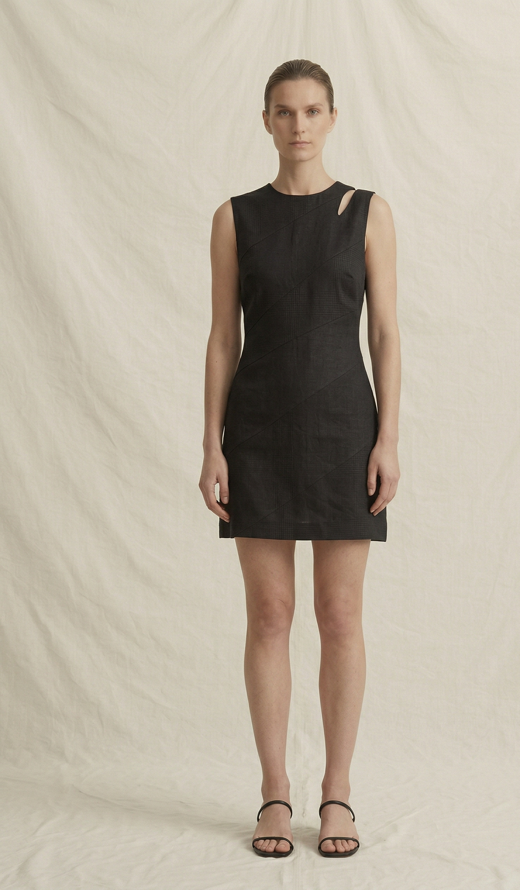 Black Linen Mini Dress