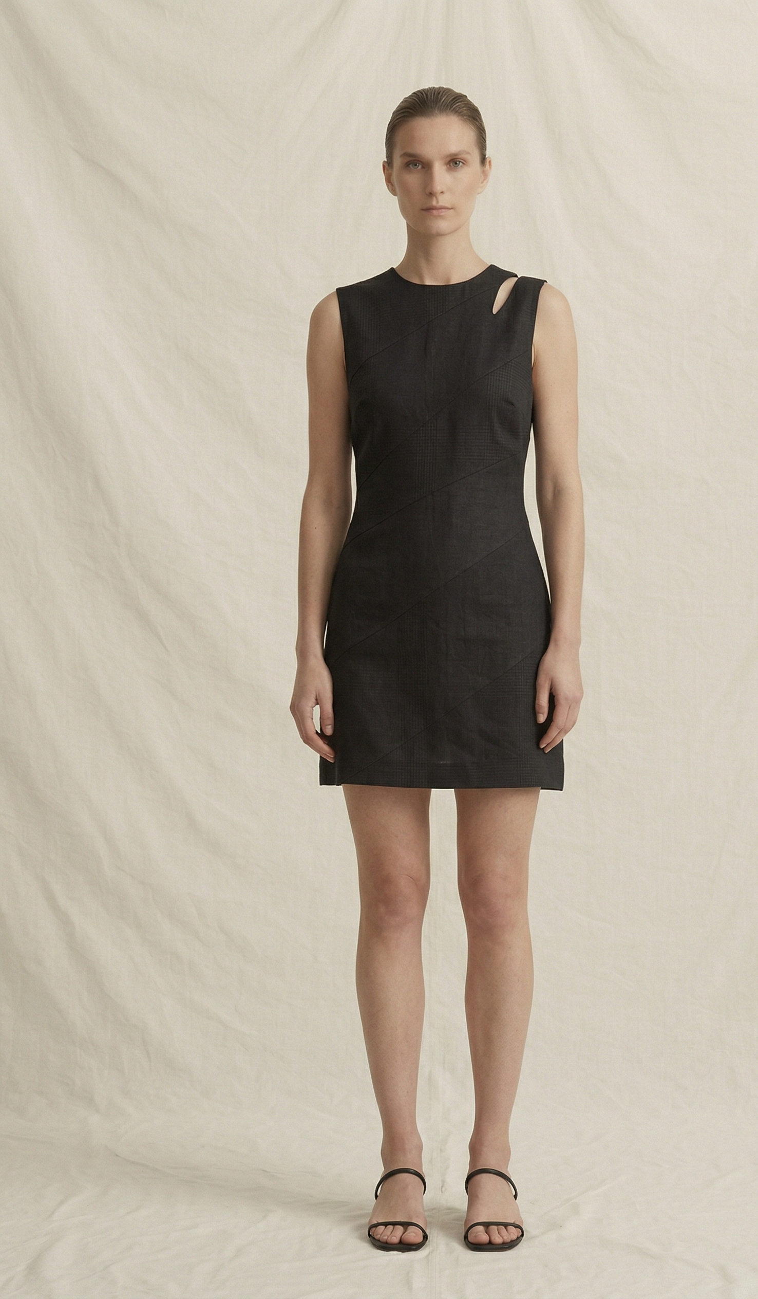 Black Linen Mini Dress