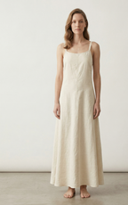 Ivory Linen Maxi Dress