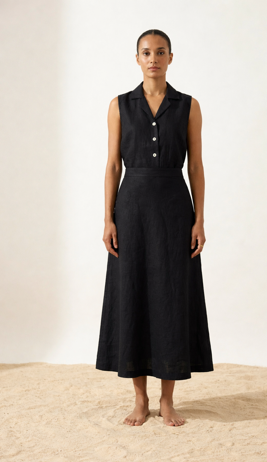 Minimalist Black Linen Set