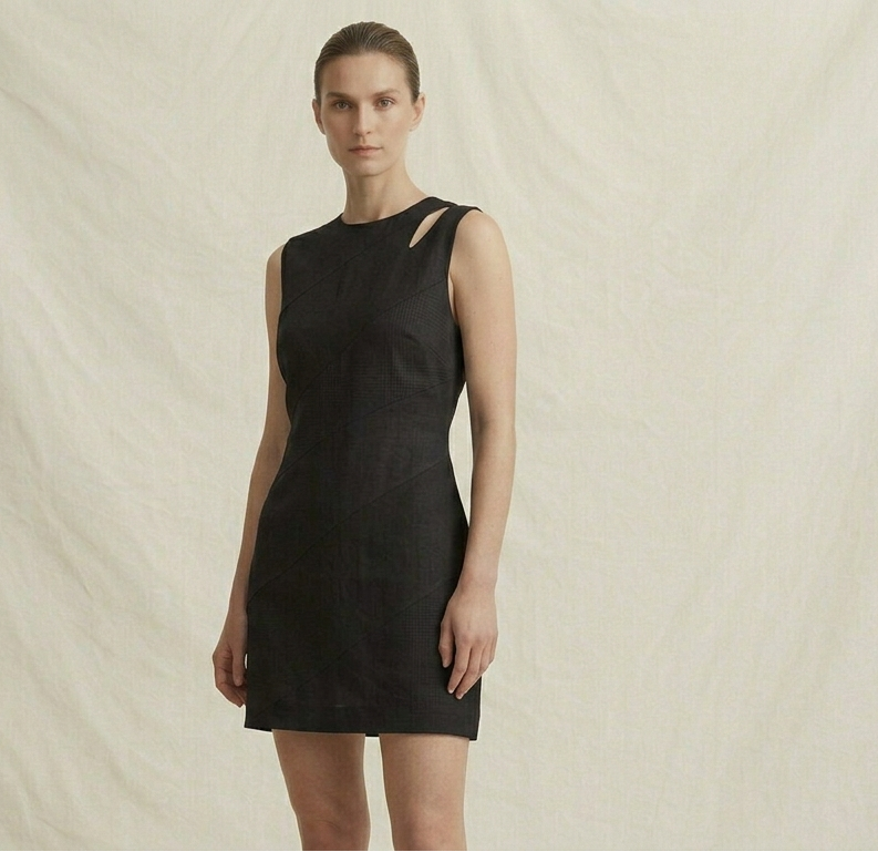 Black Linen Mini Dress