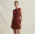 Burgundy Linen Mini Dress