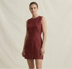 Burgundy Linen Mini Dress