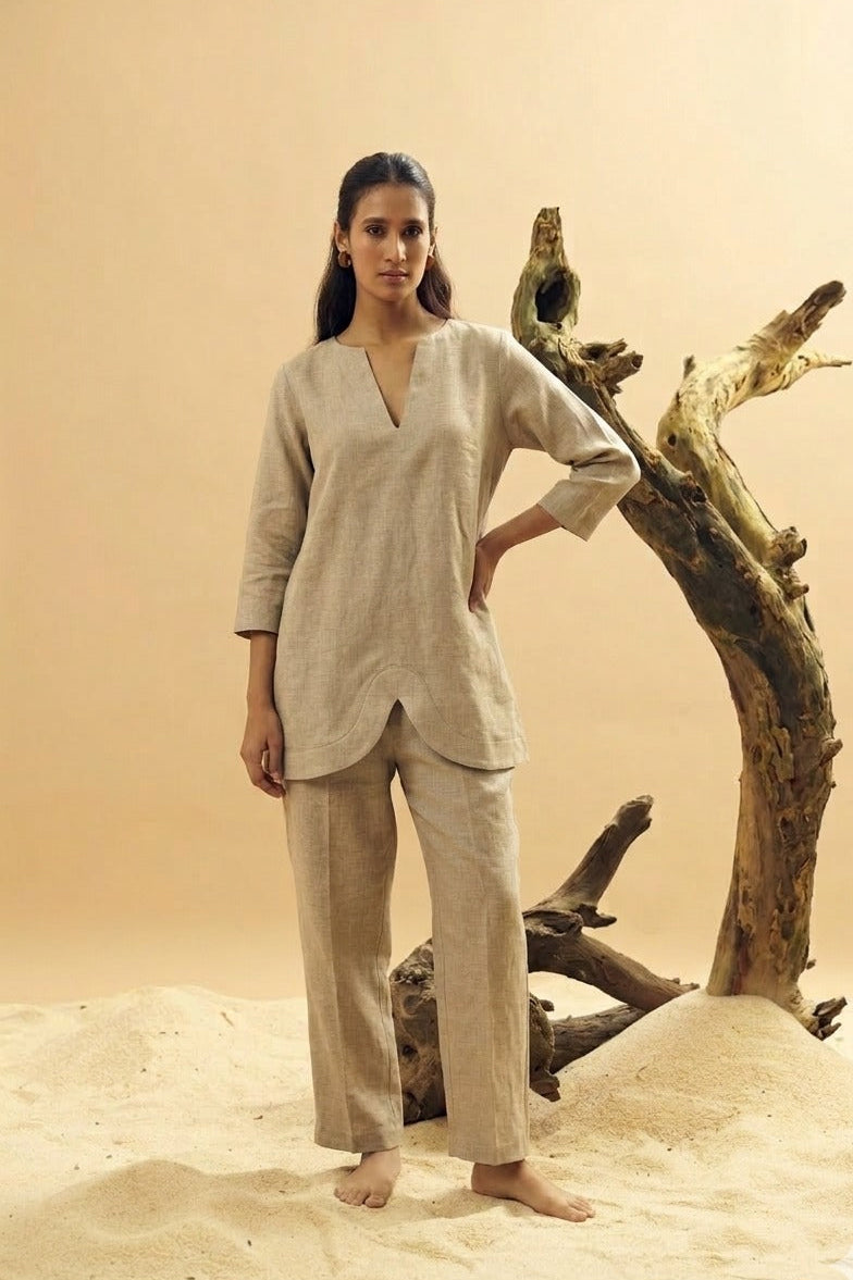Beige Linen Co-Ord Set
