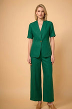 Emerald Green Linen Co-Ord Set for Women
