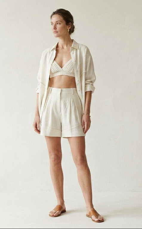 Ivory Linen Co-ord Set for Women