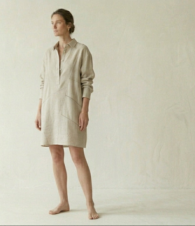 Natural Linen Shirt Dress