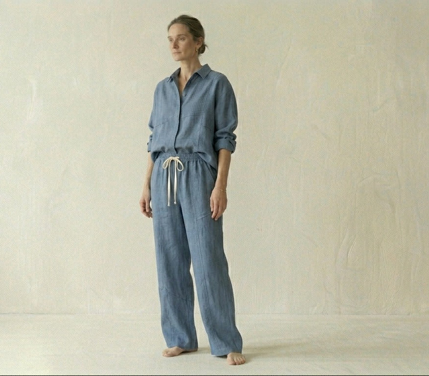 Slate Blue Linen Co-ord Set