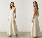 Ivory Linen Maxi Dress