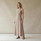 Natural Linen Maxi Dress