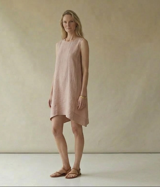 Dusty Pink Linen Shift Dress
