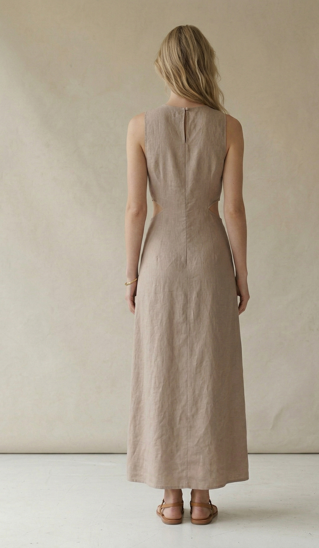 Natural Linen Maxi Dress