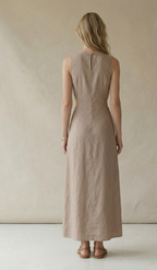 Natural Linen Maxi Dress