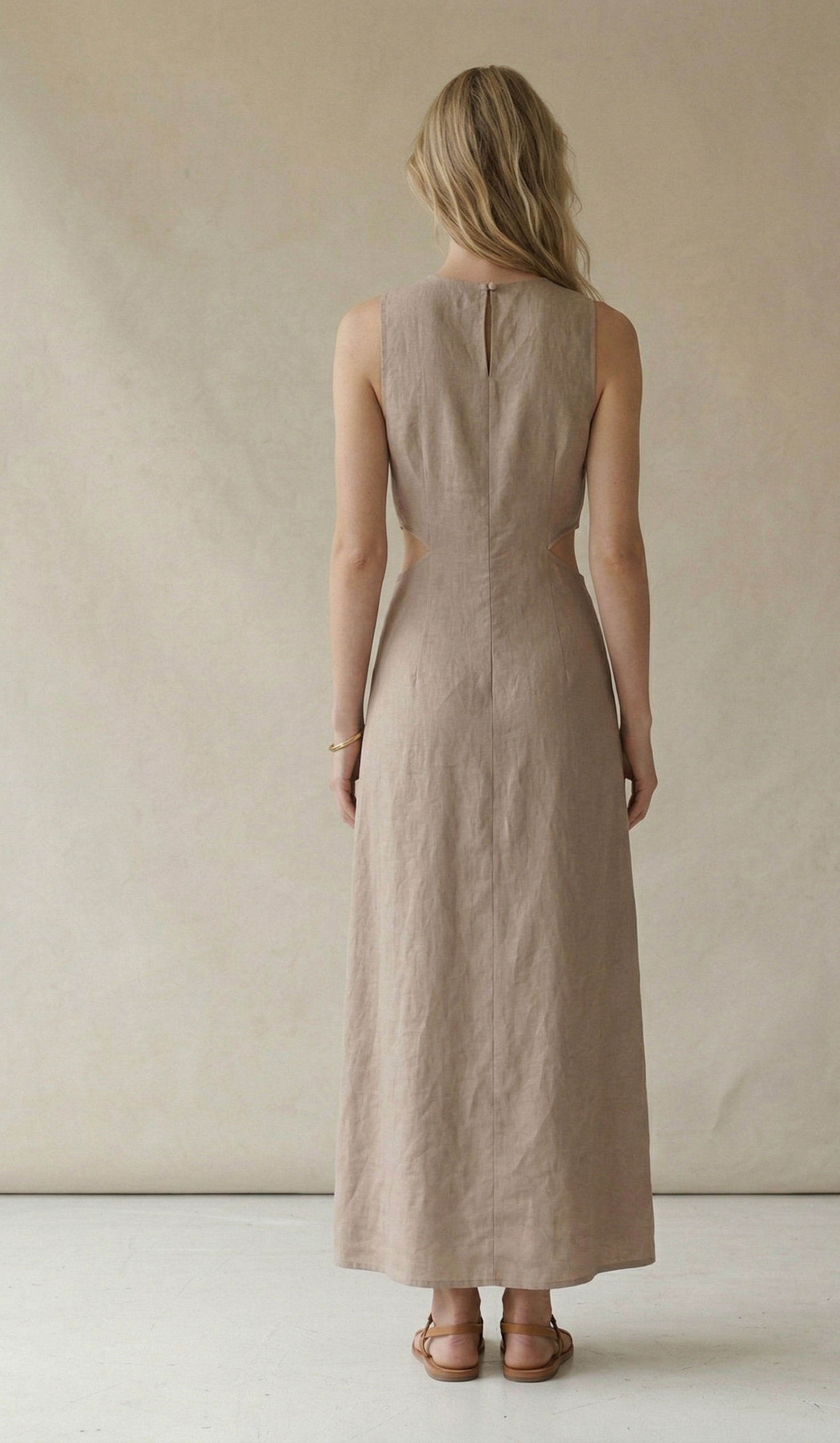 Natural Linen Maxi Dress