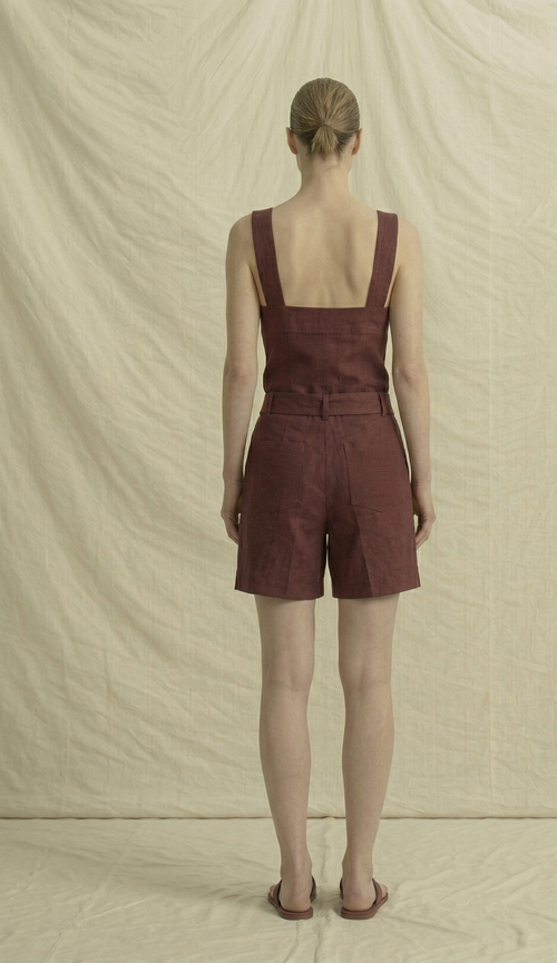Burgundy Linen Co-ord Set