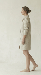 Natural Linen Shirt Dress