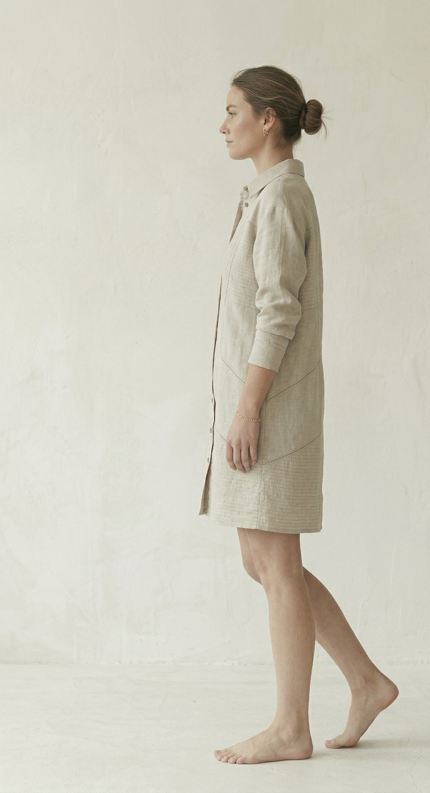 Natural Linen Shirt Dress