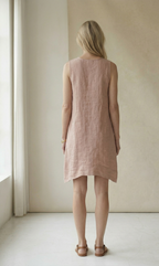 Dusty Pink Linen Shift Dress