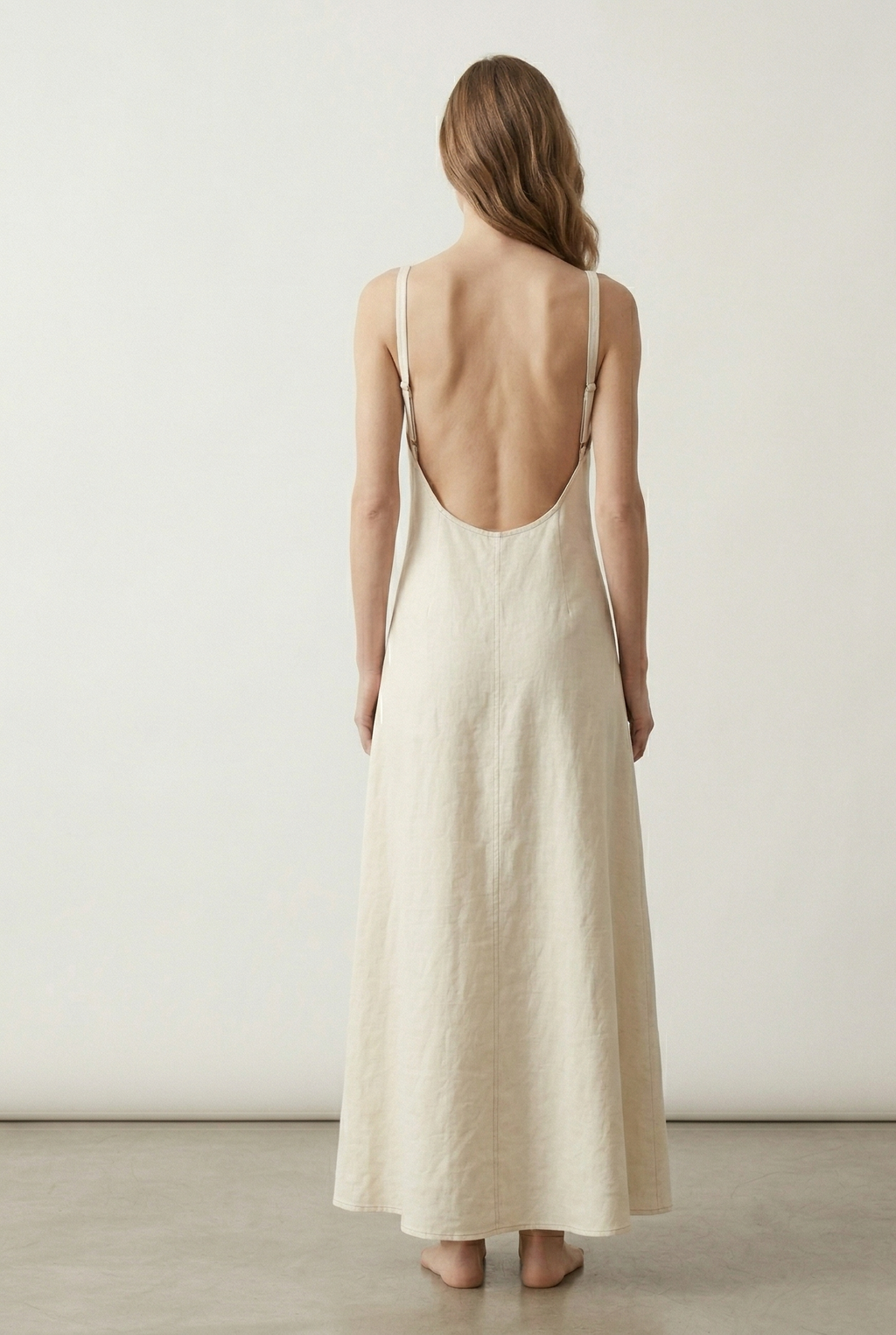 Ivory Linen Maxi Dress