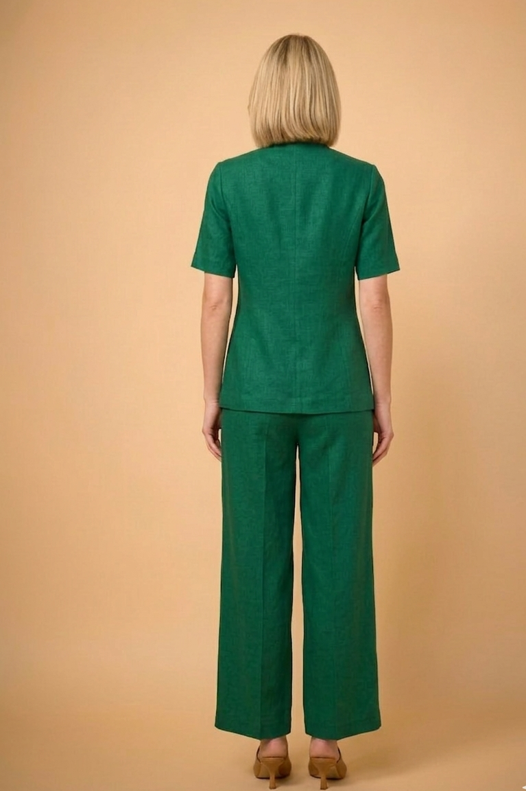 Emerald Green Linen Co-Ord Set for Women