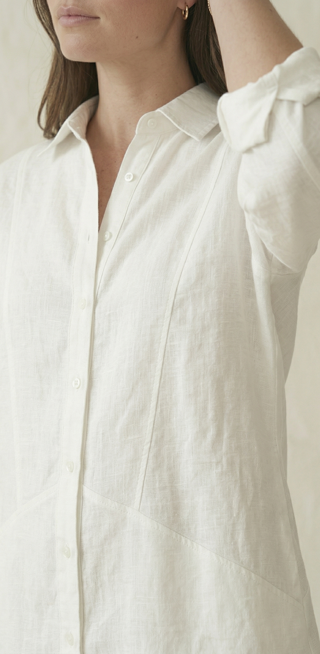White Linen Shirt Dress