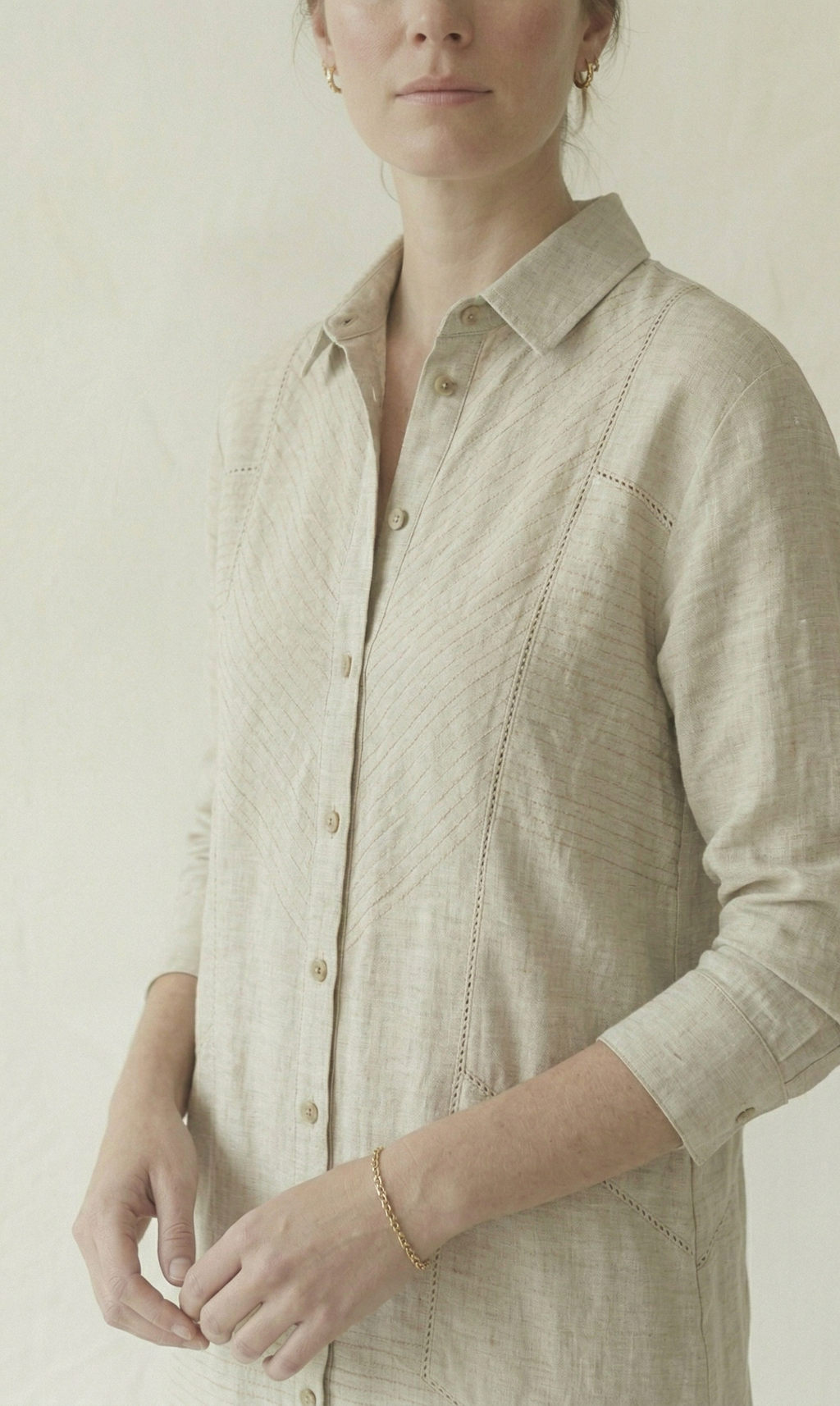 Natural Linen Shirt Dress