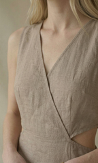 Natural Linen Maxi Dress