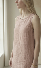 Dusty Pink Linen Shift Dress