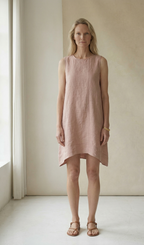 Dusty Pink Linen Shift Dress