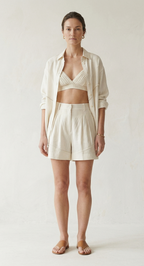 Ivory Linen Co-ord Set for Women