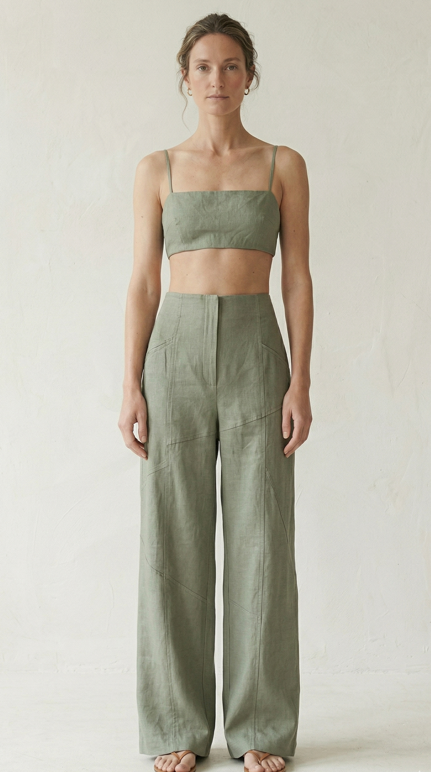 Sage Green Linen Matching Set