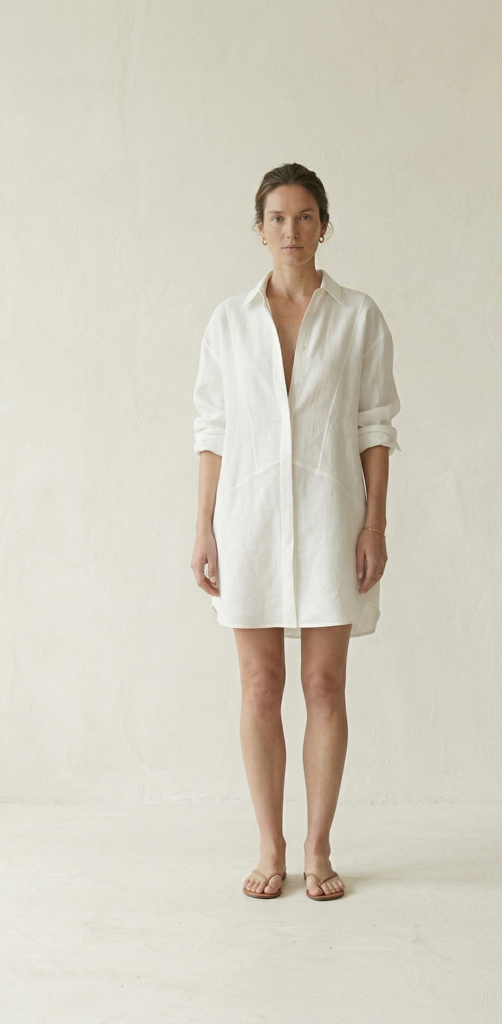 White Linen Shirt Dress