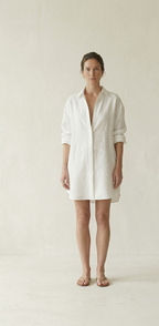White Linen Shirt Dress