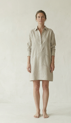 Natural Linen Shirt Dress