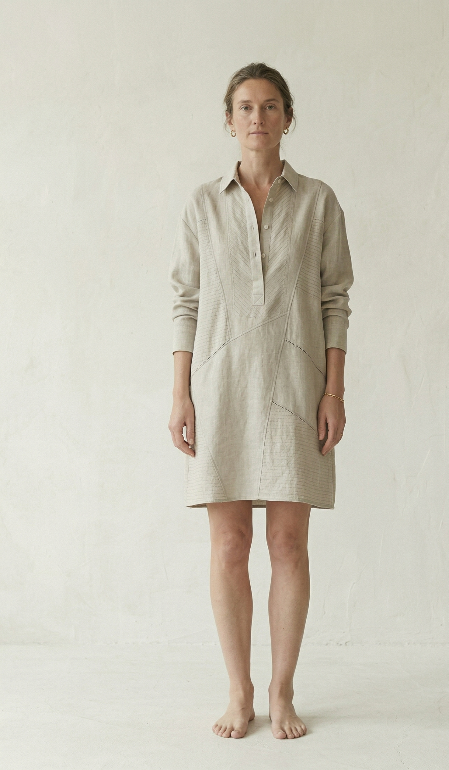 Natural Linen Shirt Dress
