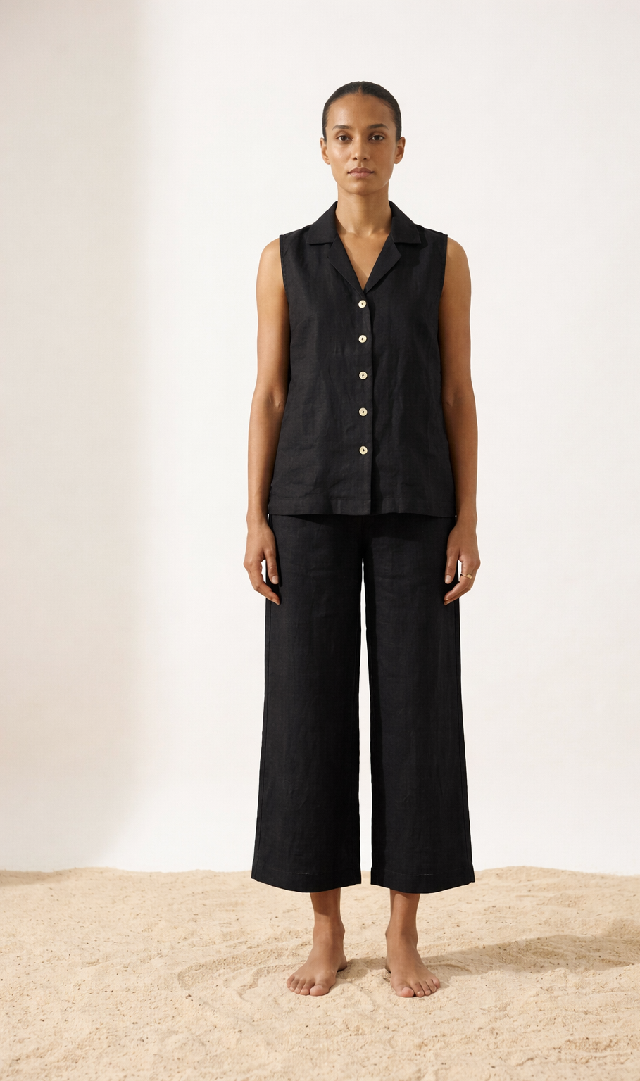 Minimalist Black Linen Co-Ord Set