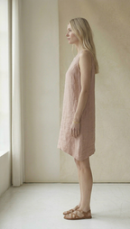 Dusty Pink Linen Shift Dress
