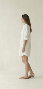 White Linen Shirt Dress