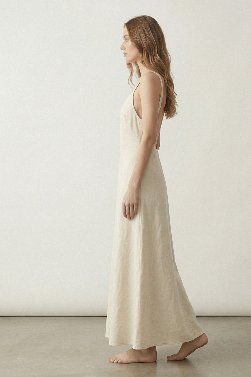Ivory Linen Maxi Dress
