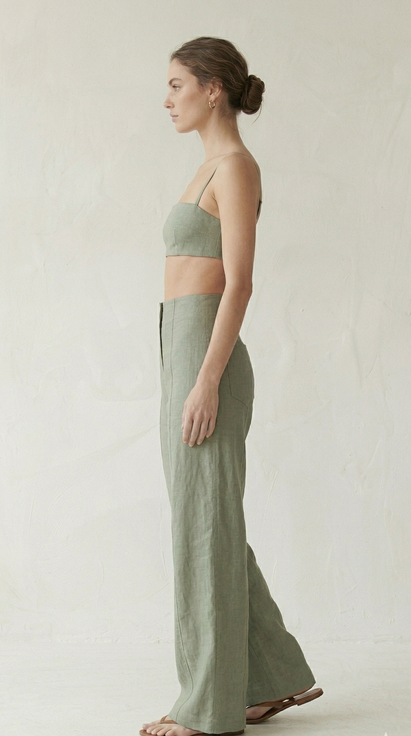 Sage Green Linen Matching Set