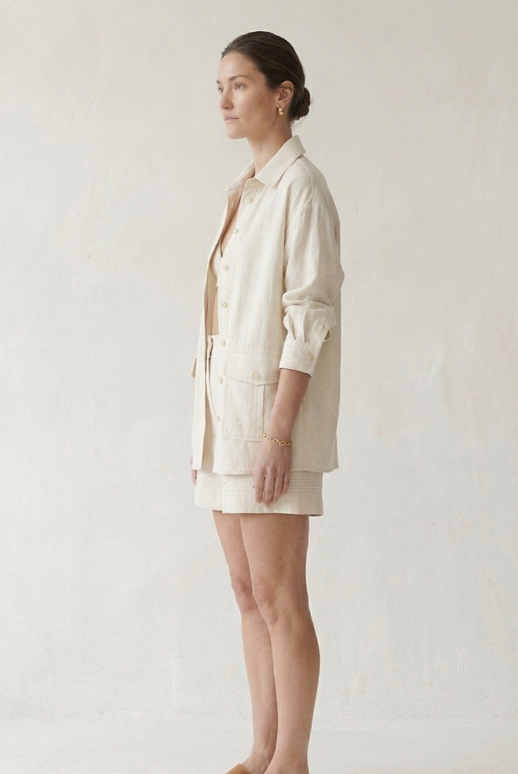 Ivory Linen Co-ord Set for Women