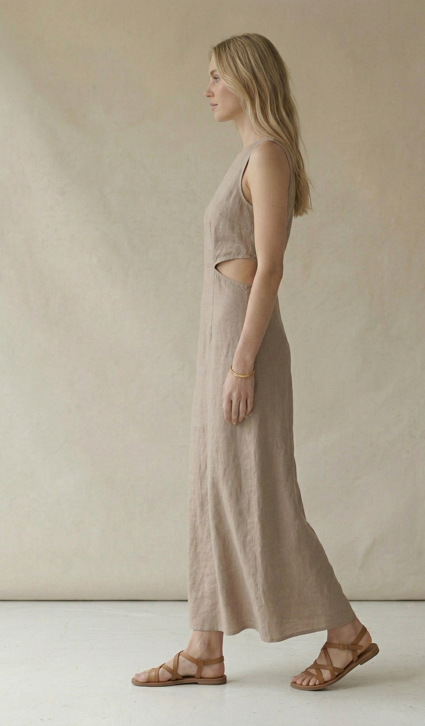 Natural Linen Maxi Dress